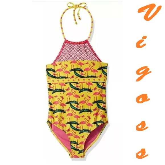 VIGOSS Girls Flamingo Besties 1Piece Bathing Suit - Picture 1 of 6